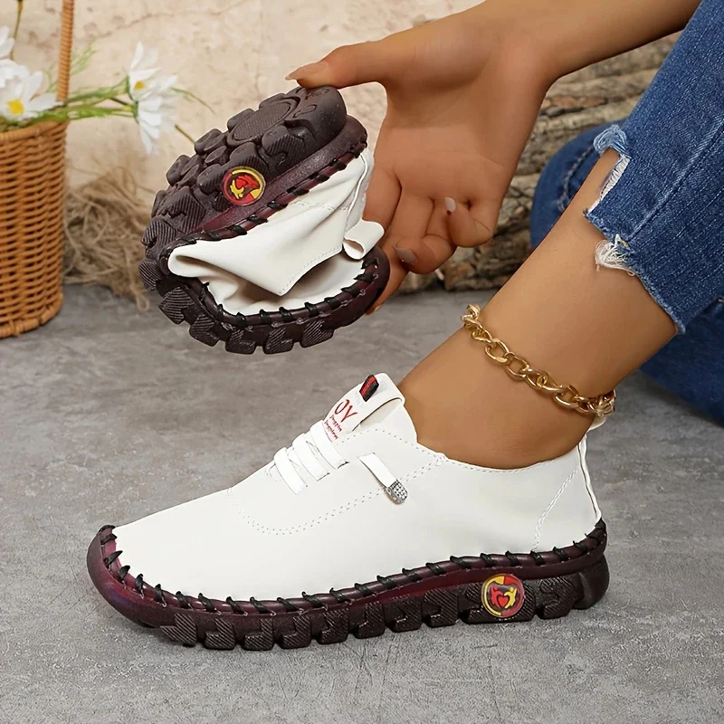 Women Sneakers Spring Summer 2025 New Soft-soled Roman Sneakers Breathable Retro Stitching Muffin Bottom Plus Size Women Shoes 1