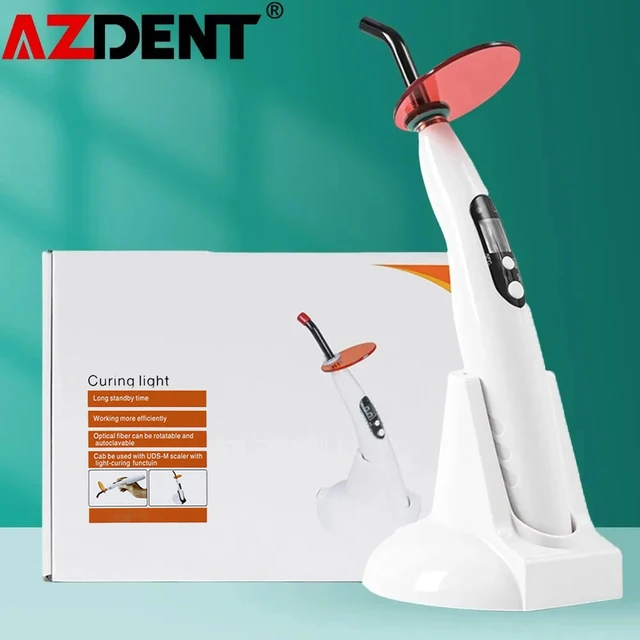 110V-240V US/EU Plug Azdent Dental Wireless Curing Light Dentist Cordless Lamp Output Intensity 1200-1500mw/cm2