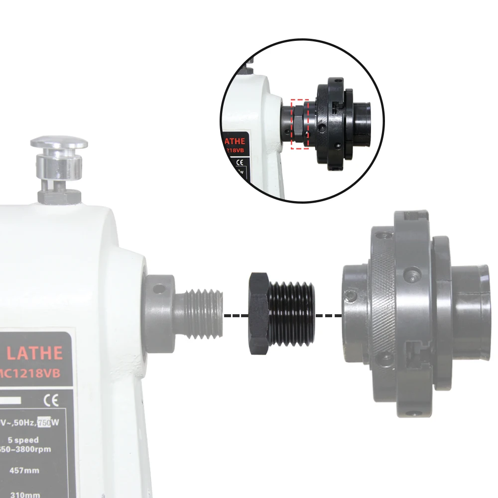 Adaptateur De Broche Pour Tour à Bois – M18X2,5 Vers M33X3,5, Mandrin, XCAN