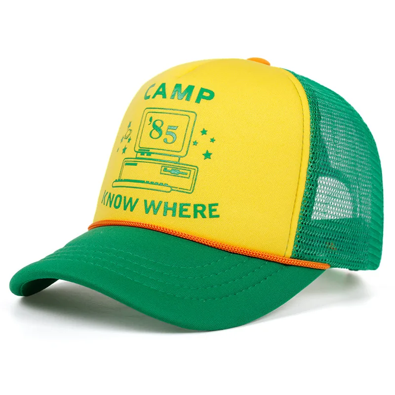 Stranger Things Season 4 Cosplay Hat Dustin Baseball Cap Retro Mesh Thinking Hats Adult Unisex Prop Accessories Adjustable