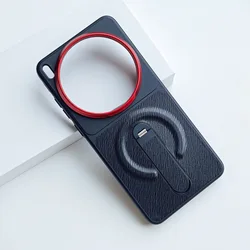 Foldable Stand Case with Stylish Ripple Design and Shockproof Bumper for Vivo X300 Ultra (Black)