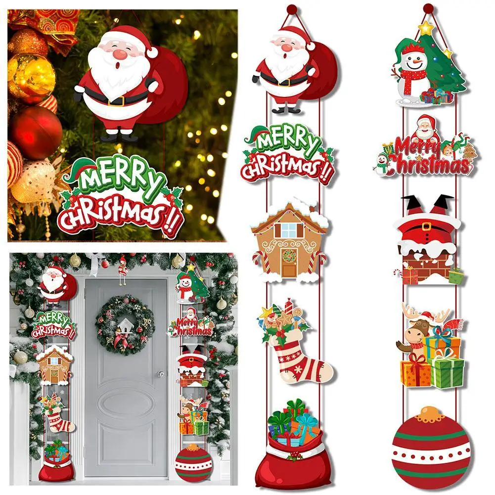 

Christmas Decoration Door Hanging Pendant Cartoon Noel Gingerbread Man Santa Claus Door Hanger Merry Christmas Xmas Navidad