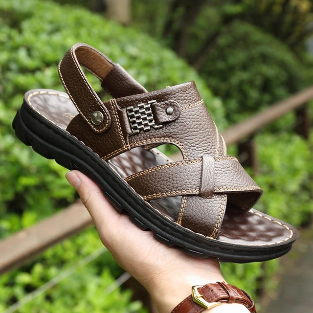 Dropship Plus Size Men Shoes Leather Stitching Sock Mouth Mens Sandals  Summer Soft Non-slip Gladiator Sandals Men Hiking Beach Sandals to Sell  Online at a Lower Price