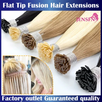 Extensioni per capelli di alta qualità con punta piatta, Remy 100% capelli umani, extension in cheratina, liscie, pre-incollate, per salone.