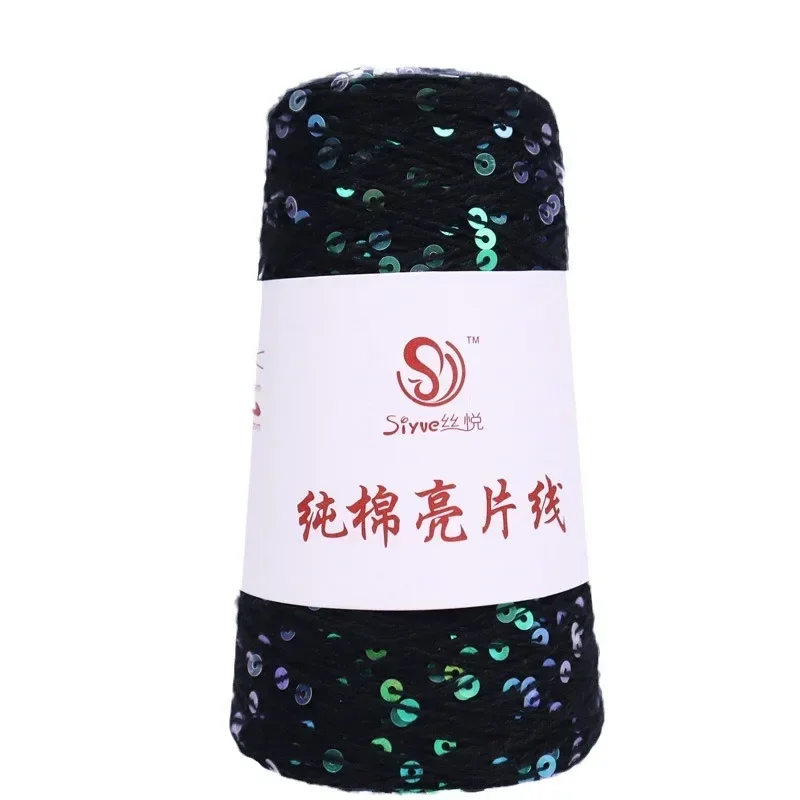 3mm sequin pure cotton thread fashion sequin yarn diy hand knitted fine wool hand knitted worsted crochet thread shawl 5