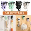 4pcs Kitten Hooks Cartoon Cats Wall Hook Wall Hanging Hanger Rack Key Holder Home Storage Utility Wall Decoration for Clothe Hat 1