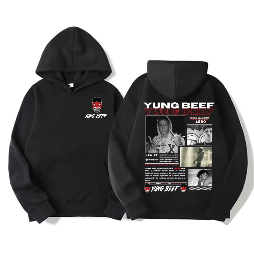 Rapper Yung Beef Album 2025 Tour Hoodies Herrenbekleidung Fleece Langarm Pullover Hoodie Mode Hip Hop Übergroßes Sweatshirt