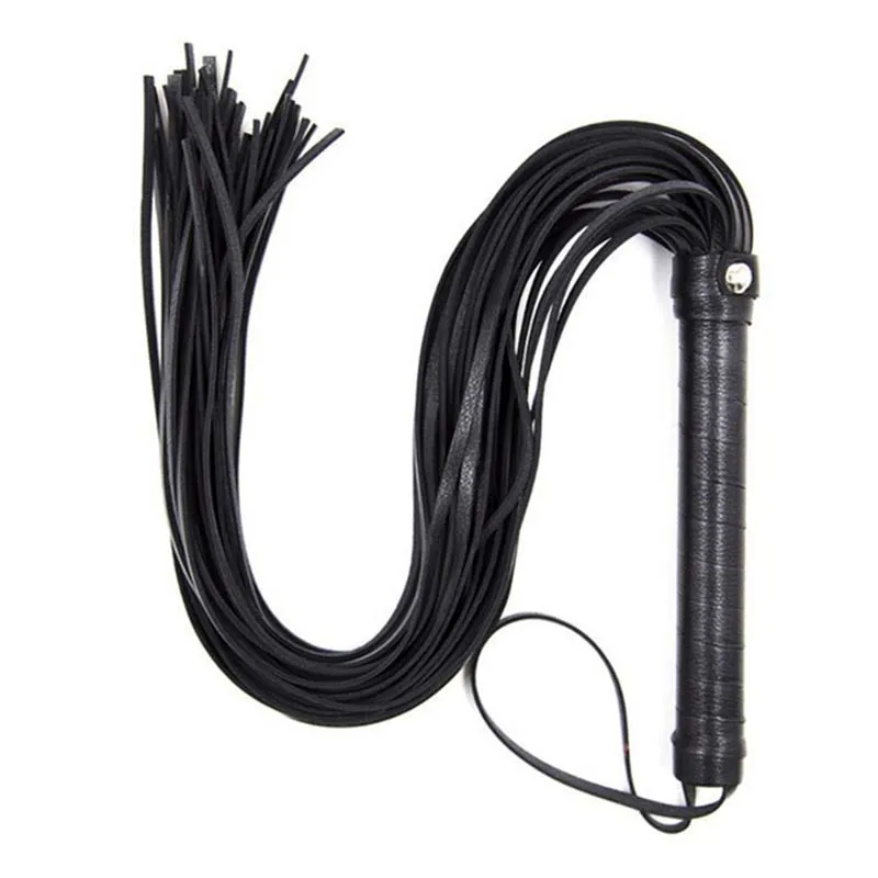 

High Quality Faux Leather Pimp Whip Racing Riding Crop Party Flogger Queen Black Horse Riding Whip Bondage Whip