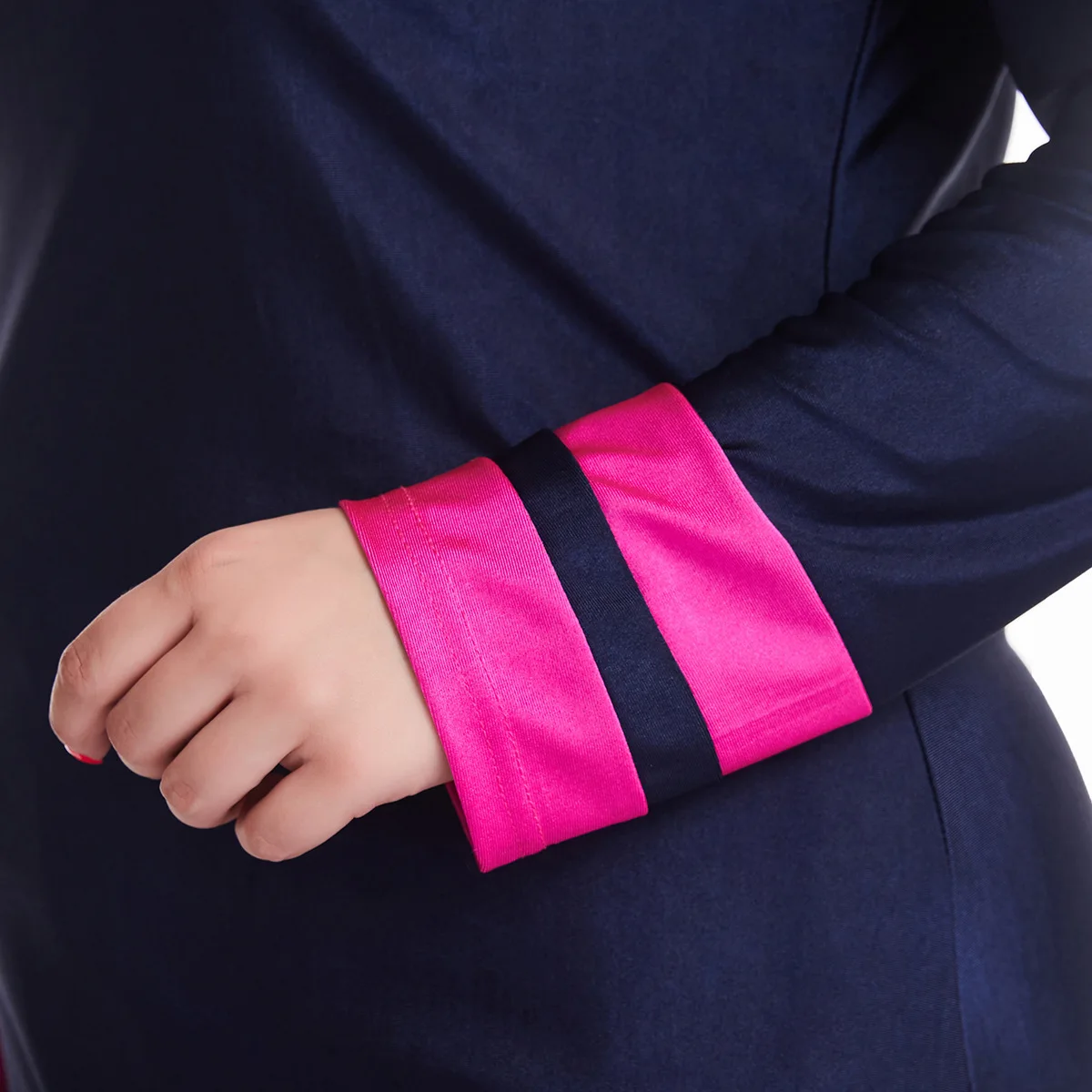 Burkini Plus Size 8XL New Arrival Muslim Swimwear Color Block Conservative Swimsuit for Women Borkini Femme Musulmane