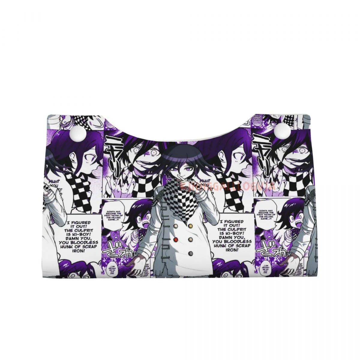 Kokichi Ouma Manga Facial Tissue Box Cover Rectangular 1908 Pink Green PU Leather Tissue Box Holder 2