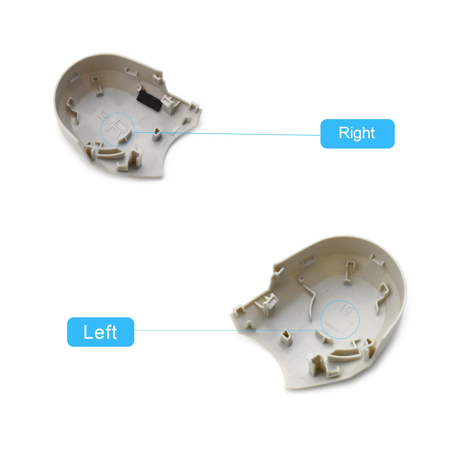 Détail du cache latéral avant pour caméra de cardan DJI Mini 3 Pro, gris clair et vert clair, alliant protection et style.