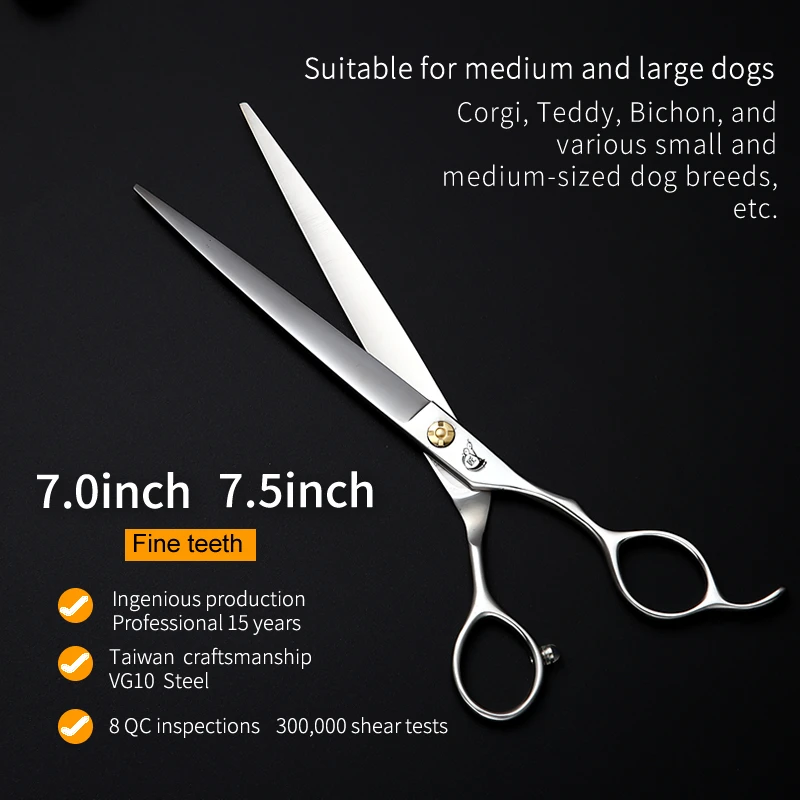 Dog Grooming Scissors Pet Cutting Scissors 7.0 7.5 Inch Japan VG10 Professional Supplies Teddy Dog Hair Grooming Shear