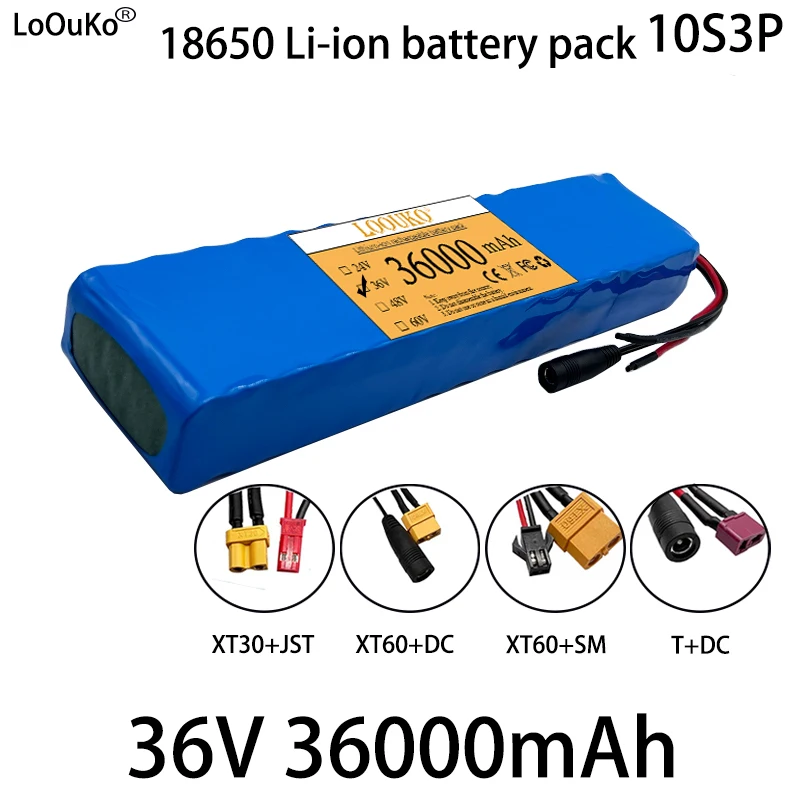 10S3P 18650 Rechargeable Lithium ion Battery Pack BMS 36V 36AH Suitable