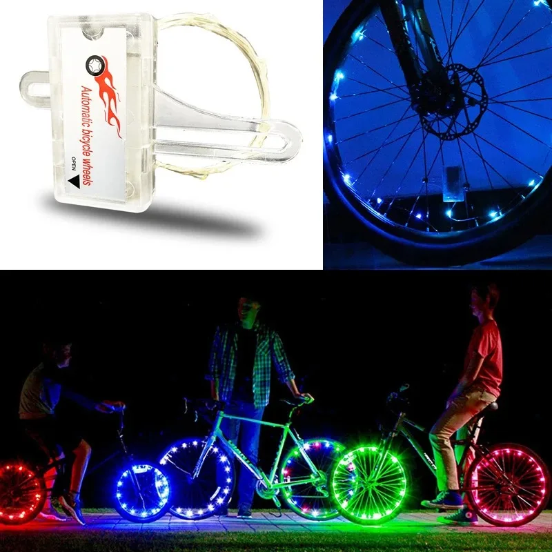 야간 사이클링 경고 자전거 액세서리 자전거 라이트 3가지 안전 모드 자전거 바퀴 장식 라이트 MTB 방수 휠 스포크 라이트
