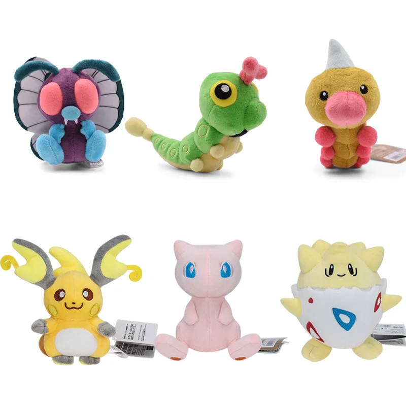 Pokemon Plush Weedle Caterpie Butterfree Raichu Mew Togepi Doll Soft Stuffed Toys for kid Birthday Christmas Gift