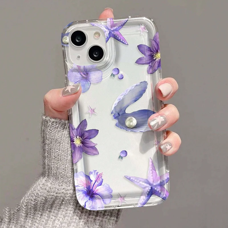 Tropical Pink Starfish & Flower Shell Phone Case Cover