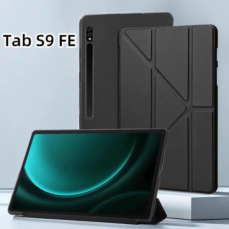 

For Samsung Galaxy Tab S9 FE Case 10.9 inch SM-X510 S9FE+ 12.4 2023 S9 FE 10.9 PU Leather Soft Silicone Case Auto Sleep/Wake