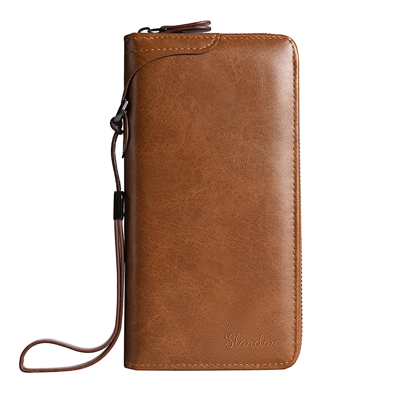 New men's long handbag retro wallet card foreskin clip handbag student wallet trendy grab bag