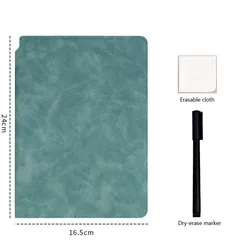 Eco-Friendly Reusable Whiteboard Notebook Set with Pen and Erasing Cloth - Portable Weekly Planner (Sky Blue)