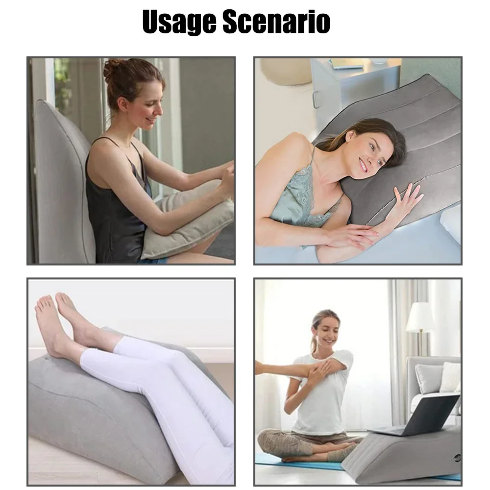 Inflatable Leg Pillow For Travel Camping Sleeping Foot Pillow Elevation Leg Pillows Portable Wedge Pillow Knee Cushion PVC Neck 6