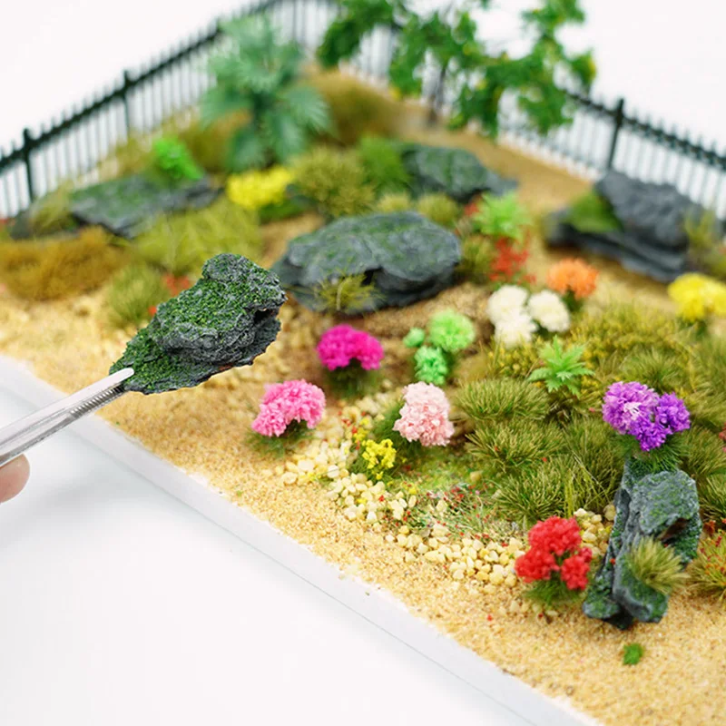 마이크로 조경석 블록 모델 시뮬레이션 석가산 자재 모래 테이블 레이아웃용 불규칙한 이끼 돌 디오라마 액세서리 5개
