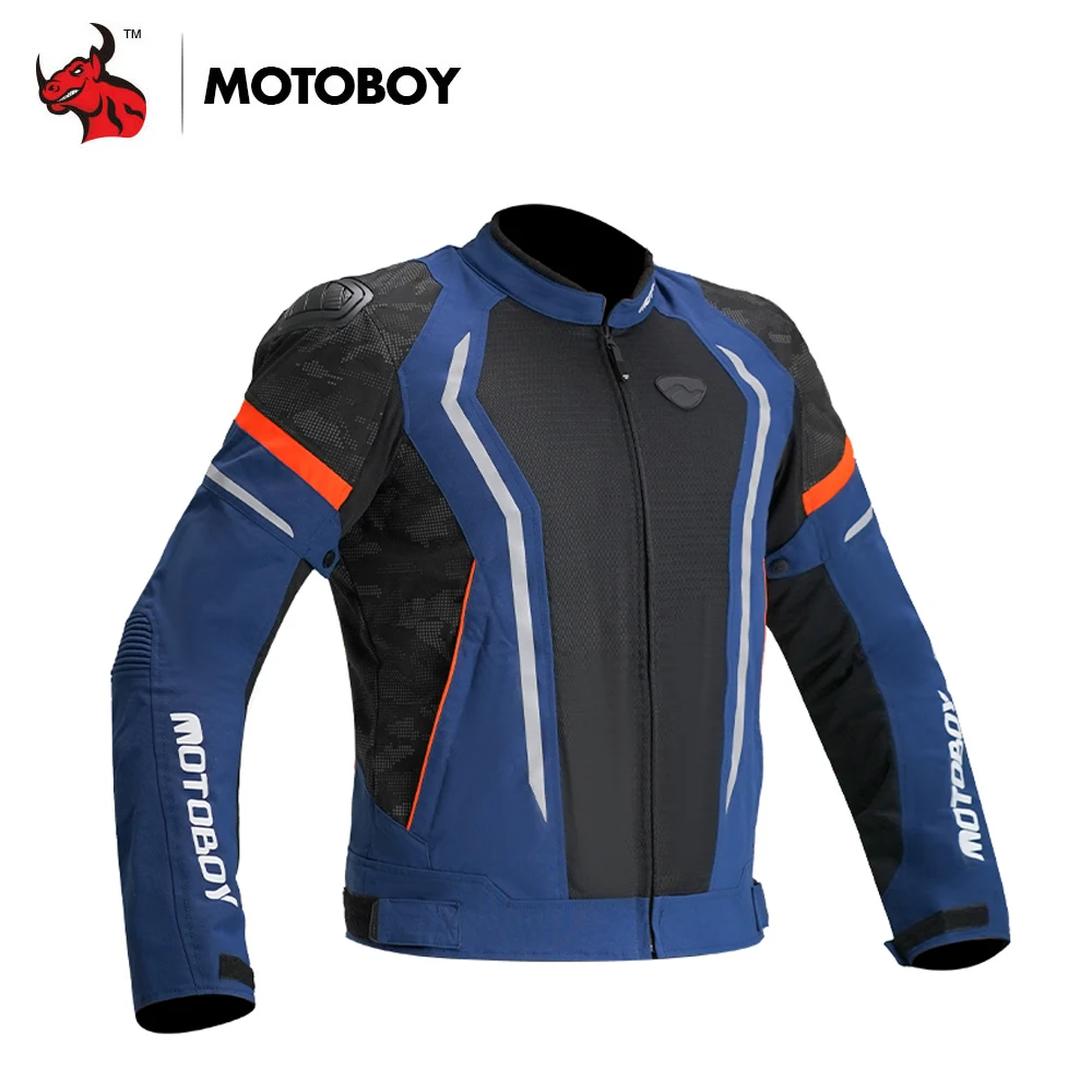 MOTOBOY Summer Breathable Mesh Motorcycle Jacket Outdoor Anti-drop Cycling Jacket Size M-4XL Multicolor Protective Jacket