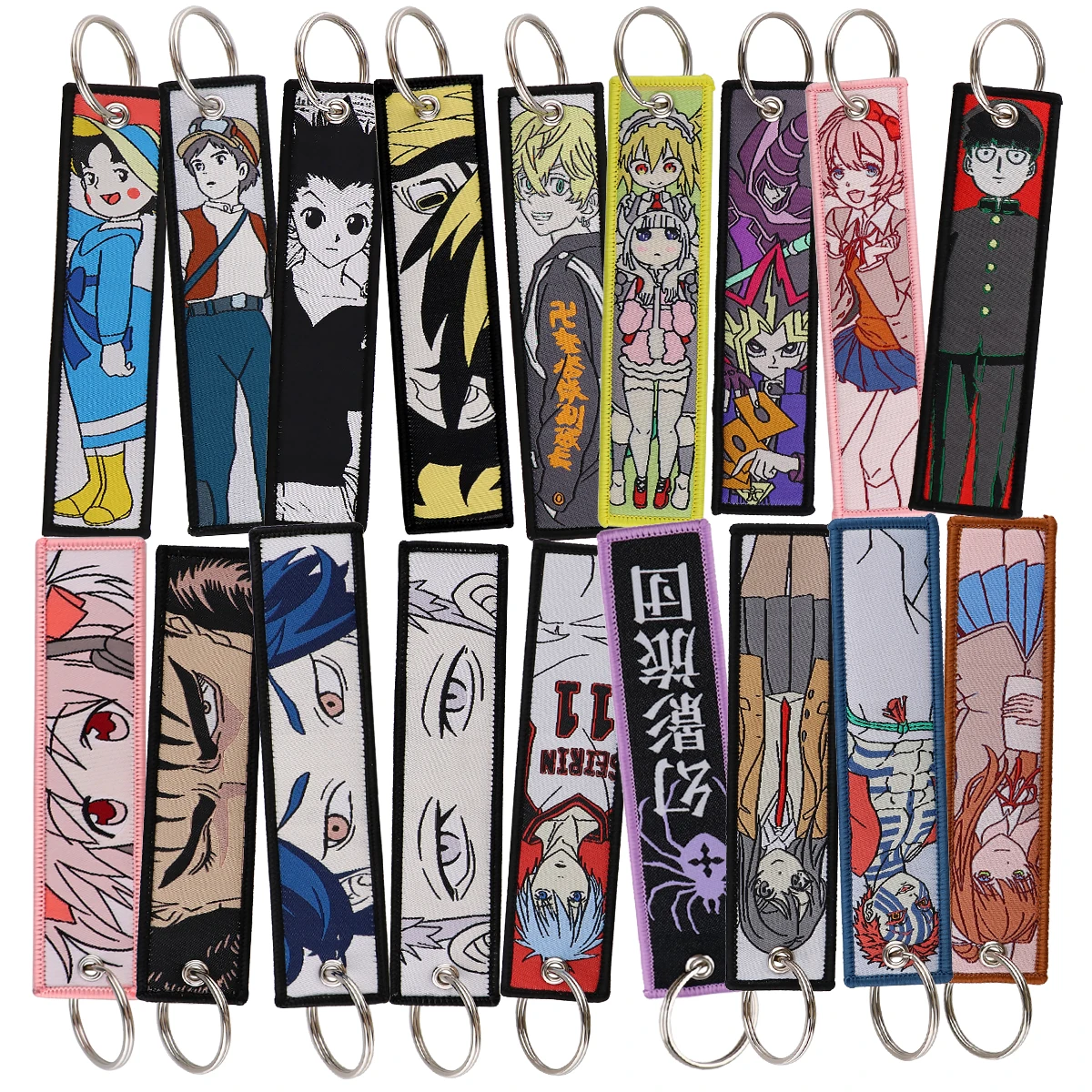 

HUNTER×HUNTER Japanese Anime Embroidery Key Tag Tokyo Revengers Keychain for Motorcycles Accessories Keyring Key Holder Chaveiro