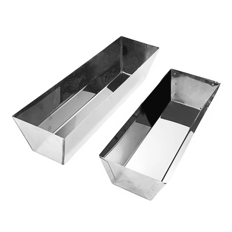 14&rdquo; 16'' Stainless Steel Watertight Reinforced Mud Pans Tapered Sides Tool Tray Bucket