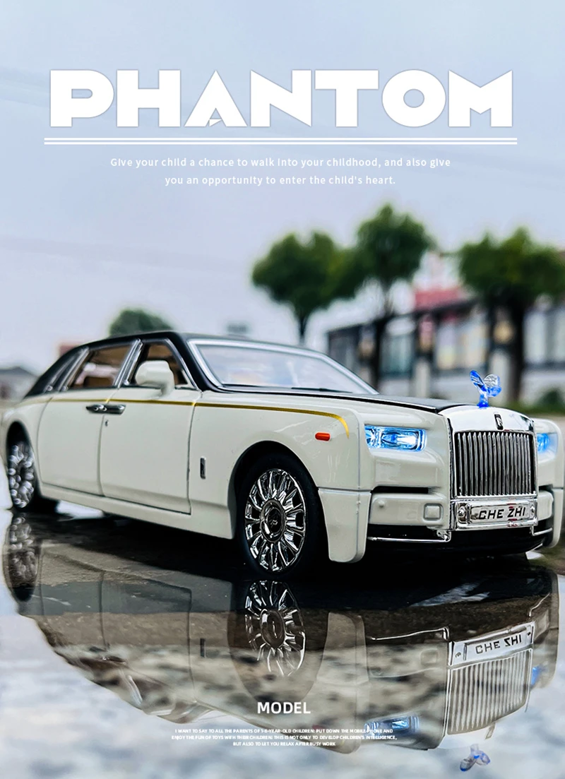 1:24 Scale Rolls Royce Diecast Model Car Lights Sounds