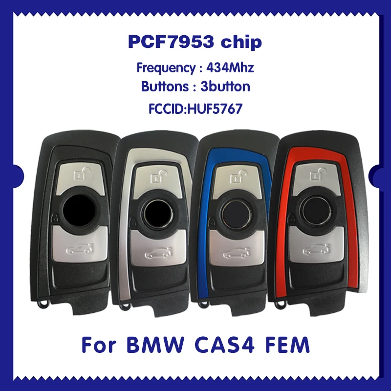 

Для BMW CAS4 FEM 3 кнопки 434 МГц PCF7953 EWS 5 бесключевых Go CN006090