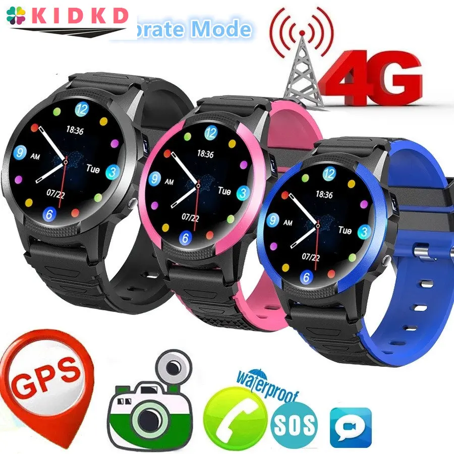 

4G Kids Smart Watch Vibrate Mode GPS Tracker Locate Student Remote Camera MonitorVideo Call Android Phone Waterproof Smartwatch