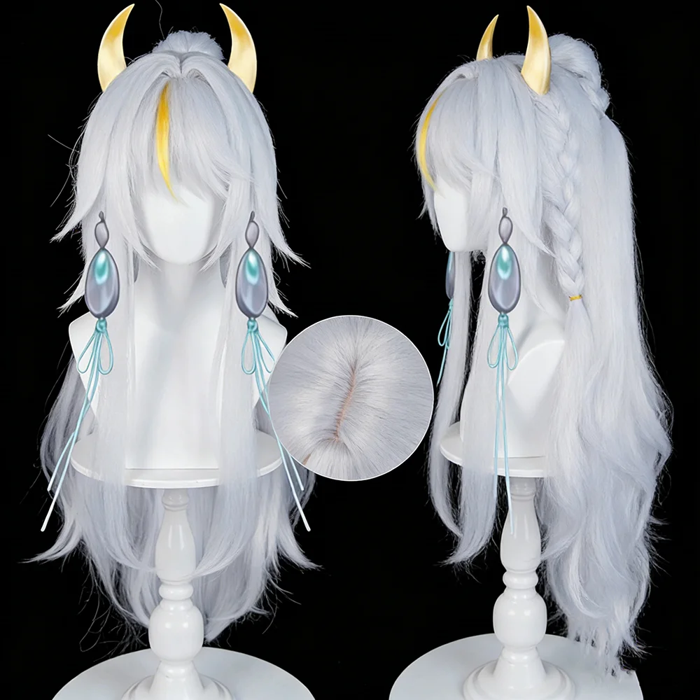 Genshin Impact-Inspired Long Ponytail Synthetic Wig for Cosplay Events