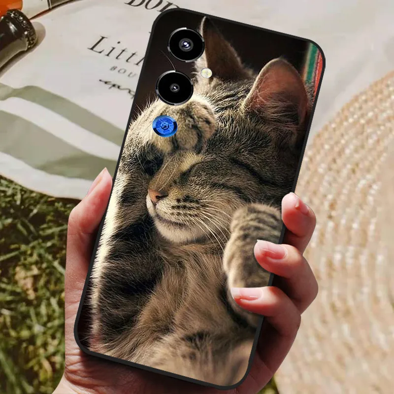 Cool Painted Silicone TPU Soft Cover - Black Protective Phone Shell