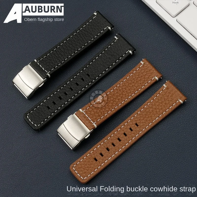 Cinturino In Vera Pelle Da 20Mm 22Mm Per Oris Hamilton Longines Omega Seiko Mido Catena Per Orologi Universale Cinturino Pieghevole Da Uomo D'Affari