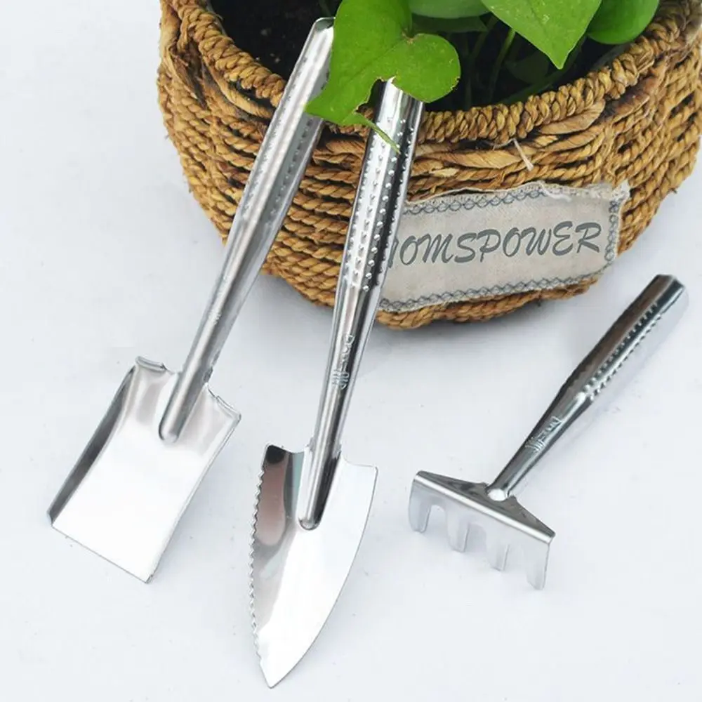 3Pcs Weeding Mini Gardening Tool Set Multifunctional Garden Shovel Small Shovel Tool Raise Flowers Rake Metal Rake Spade