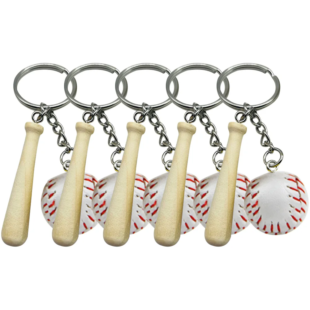 

5 Pcs Baseball Key Chain Bat Model Keychain Keychains for Women