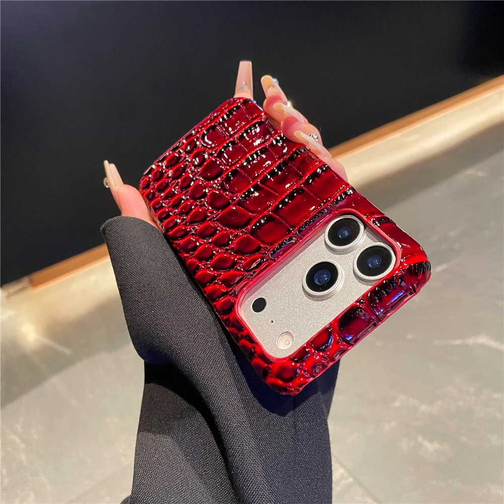 รูปสินค้า เคส iPhone 17 Pro PU ลายจระเข้ หรูหรา ครึ่งหุ้ม