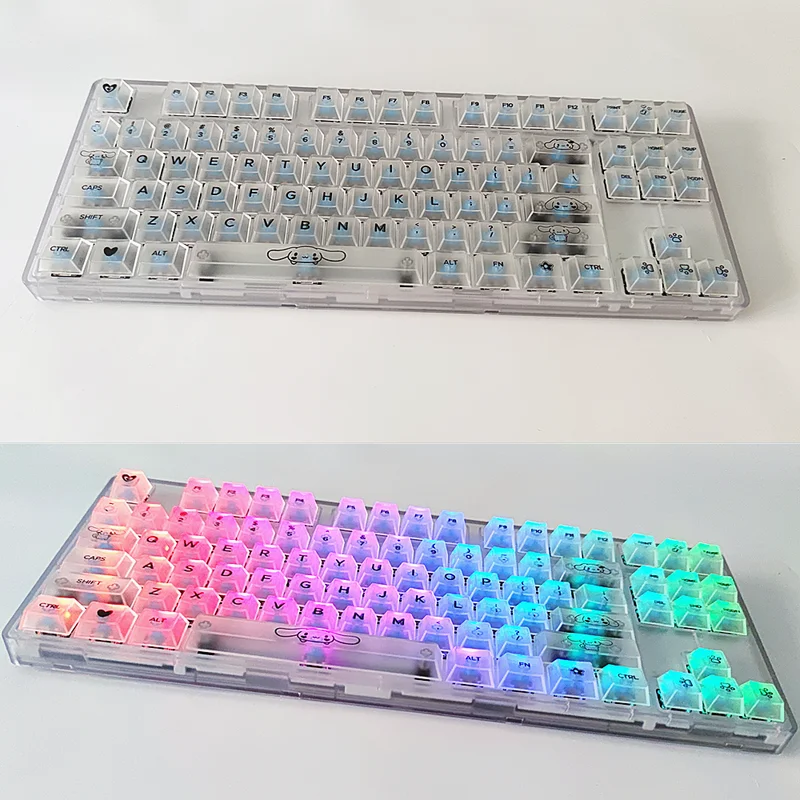 Anime Cartoon Transparent Mechanical Keyboard 87/104 Keyscaps Cartoon