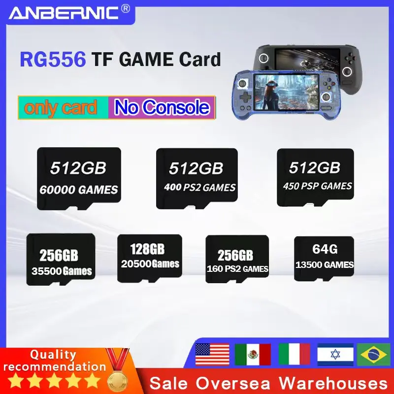 Per Anbernic Rg556 Tf Card Portatile Ps2 Console Di Gioco Portatile Scheda Di Memoria 61000 Giochi Ps2 Psp 512G 256G Simulatore Di Gioco Classico