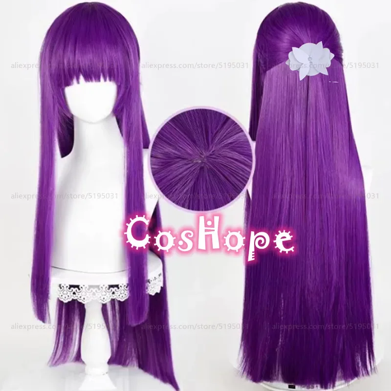 

Парик для косплея папоротника длиной 80 см, прямые фиолетовые искусственные волосы для косплея аниме, термостойкие синтетические