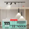 Track Light 85-265V gu10 Ceiling Track Lamp Rail Lighting System Set Rails Spot Clothing Shop Living Room Store Home Free bulb 1