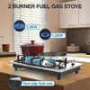 Portable Gas Cooktop Stainless Steel 2 Burner Stove Dual Fuel Built-in RVs and Apartments 3