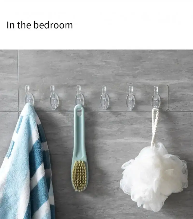 Transparent Wall Hooks Hangers Self Adhesive Door Wall Hanger Hooks Suction Heavy Load Rack For Kitchen Bathroom Accessorie K5R4