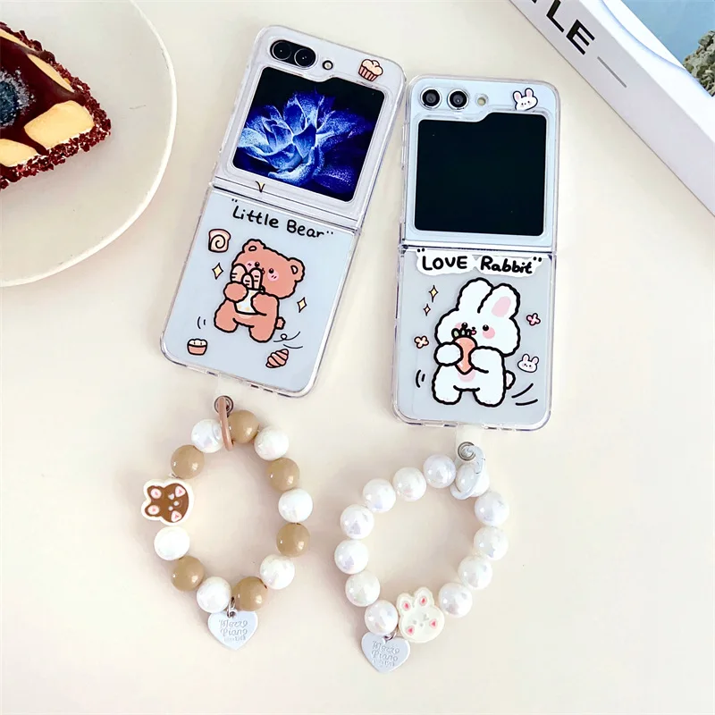 

New Cartoon Cute Rabbit Galaxy zflip 3/4 Folding Phone Case Suitable for Samsung zflip 5