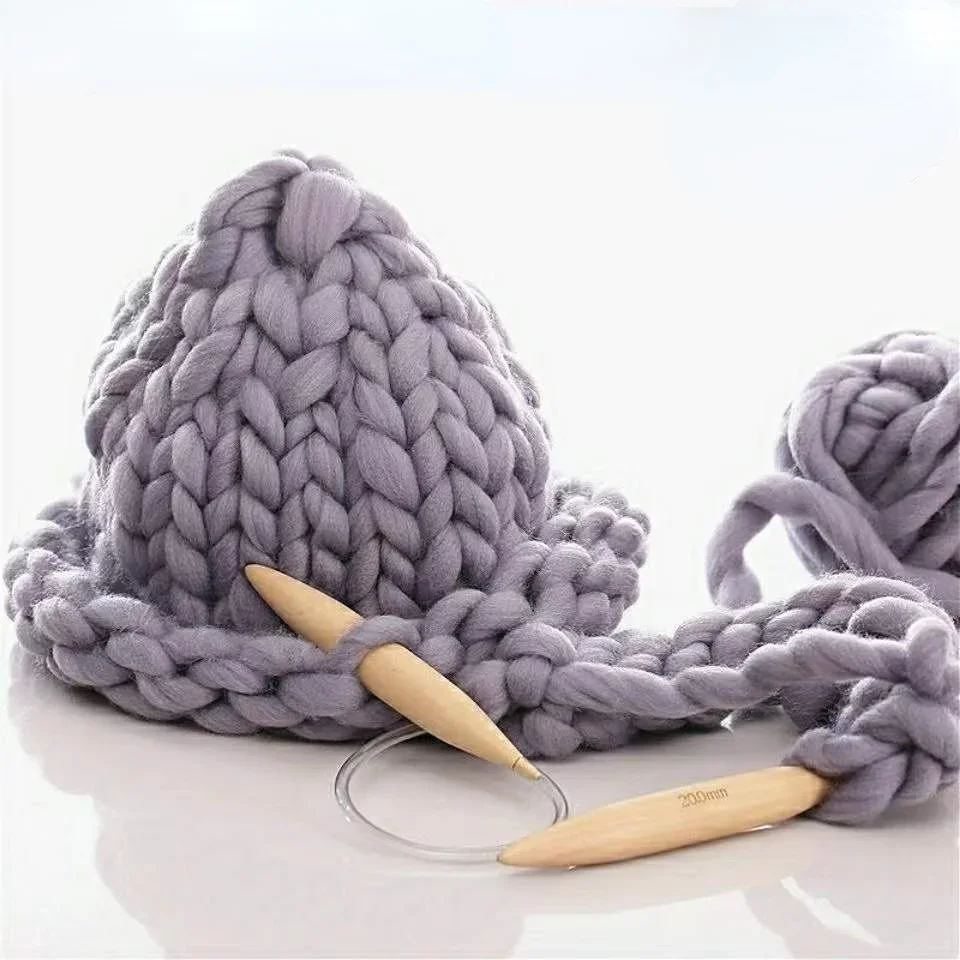 RTJ Super Bulky Arm Knitting Wool Roving Knitted Blanket Chunky