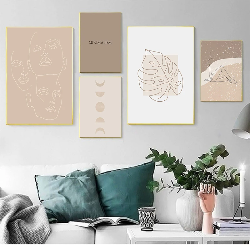

Скандинавский серый минималистский женский постер с цитатами, бежевый постер, Настенная живопись на холсте, принты, картины для украшения дома, гостиной