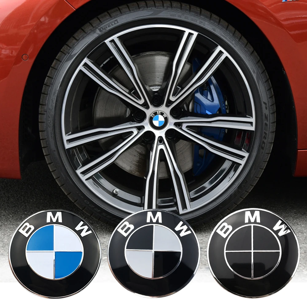 Juego de 4 Tapas Centrales para Ruedas de 68mm y 56mm con Emblema de 50 Aniversario para BMW E39 E46 E90 E60 E87 E53 F10 F20 F30 M X3 X5 X6, Accesorios
