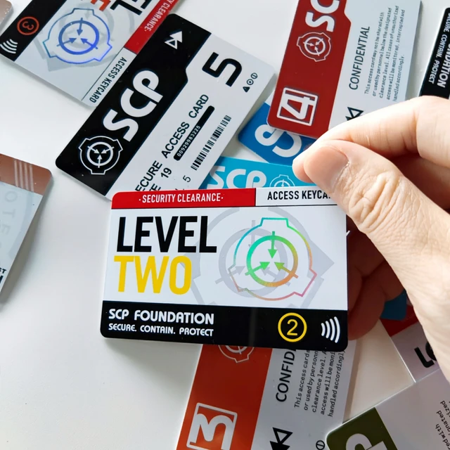 one set 6pcs SCP GUARD,scp secret foundation keycards Special Logo Cosplay  Access Grade Card eq-19 _ - AliExpress Mobile