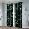2pcs, Curtain Fabric 2D print Emerald Green & Golden Happy Birthday Machine Washable Fabric (without rod) Room Decor for Bedroom 6