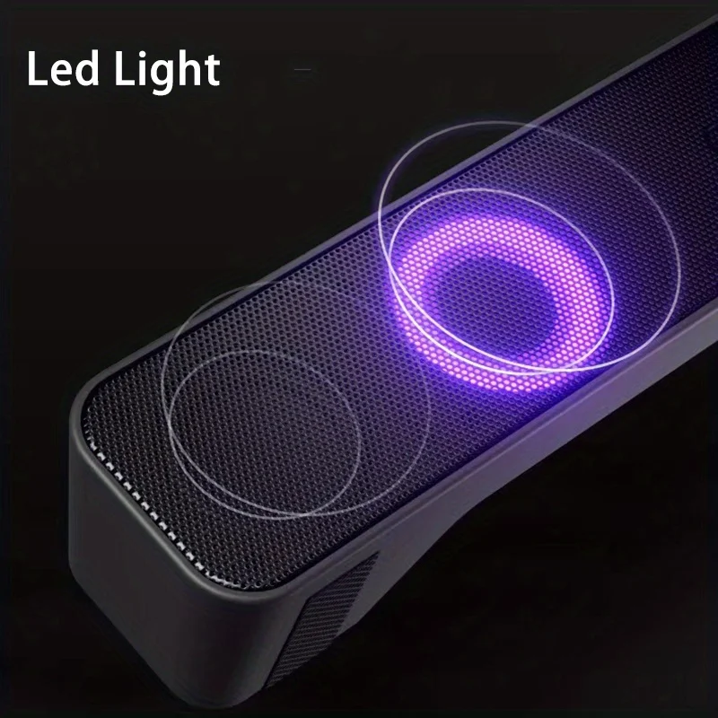 Bluetooth LED Light 4D Surround Speaker Home Theater Sound System Computer Soundbar For TV Subwoofer Wired Stereo Strong Bass